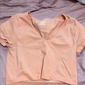 Wild Fable Peach Ribbed Crop Top